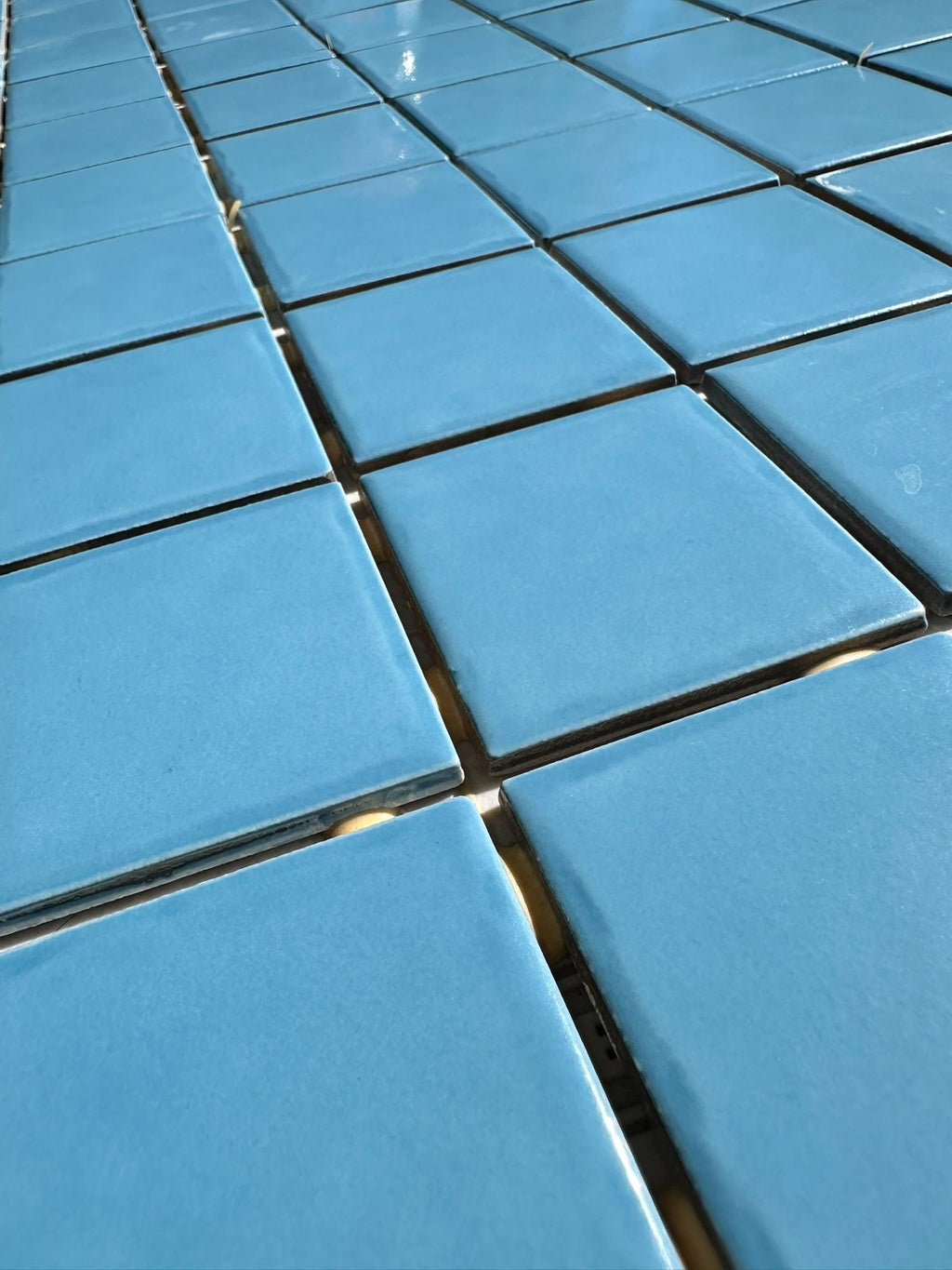 Light Blue Glossy Pool Tile Porcelain Mosaic on 12x12 Sheet