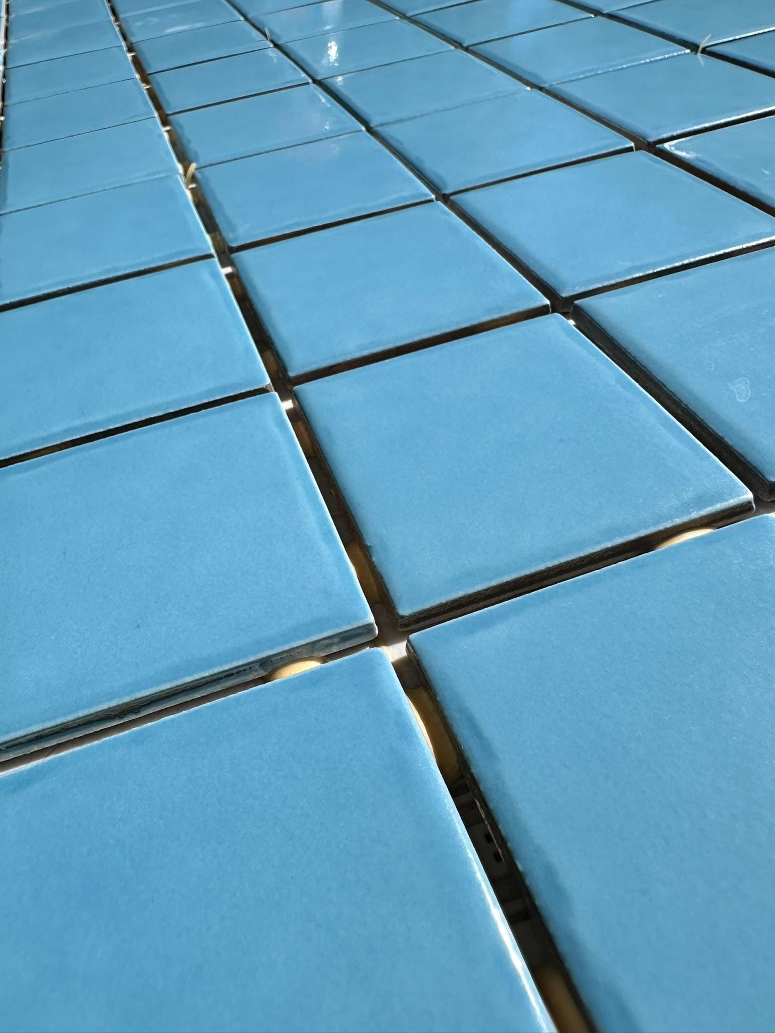 Light Blue Glossy Pool Tile Porcelain Mosaic on 12x12 Sheet