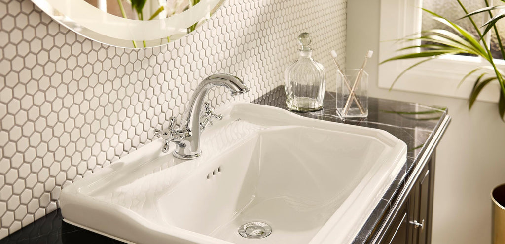 1” hex White Matte Porcelain Mosaic Meshed in 12”x10” sheet