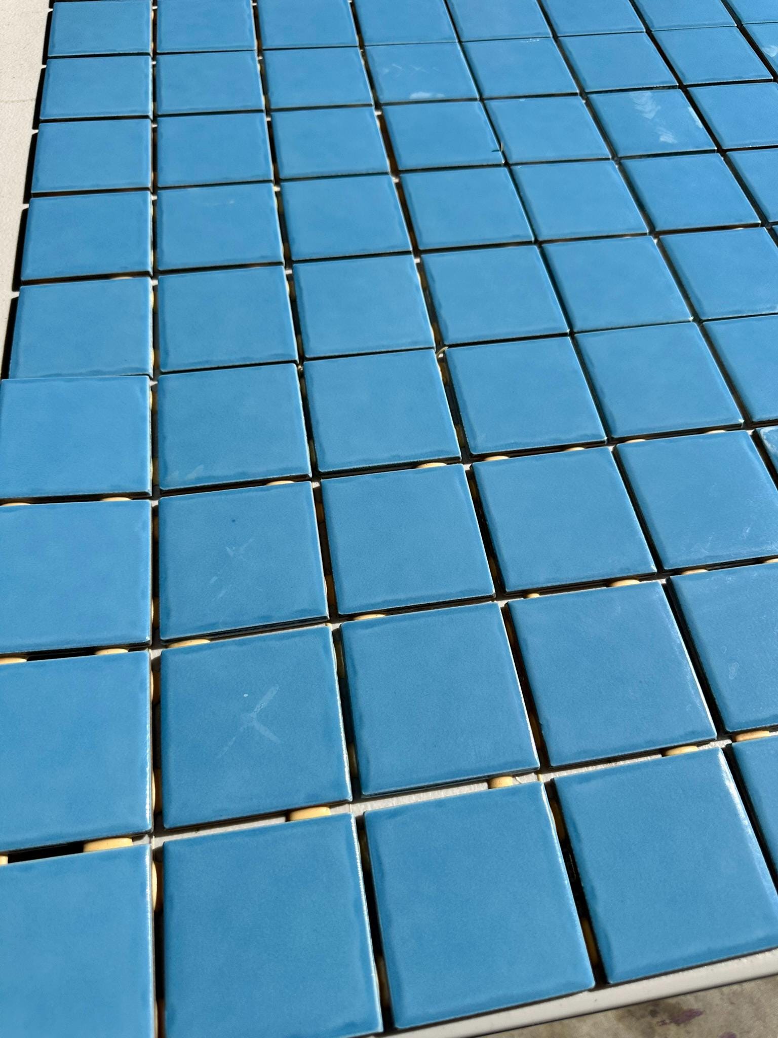 Light Blue Glossy Pool Tile Porcelain Mosaic on 12x12 Sheet