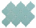Aqua Arabesque Glossy Glass Mosaic 9"x13"
