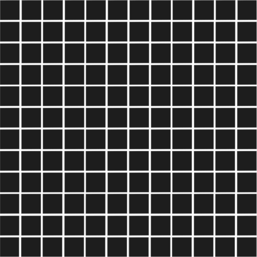 1" Black Matte Square Mosaic 12"x12"