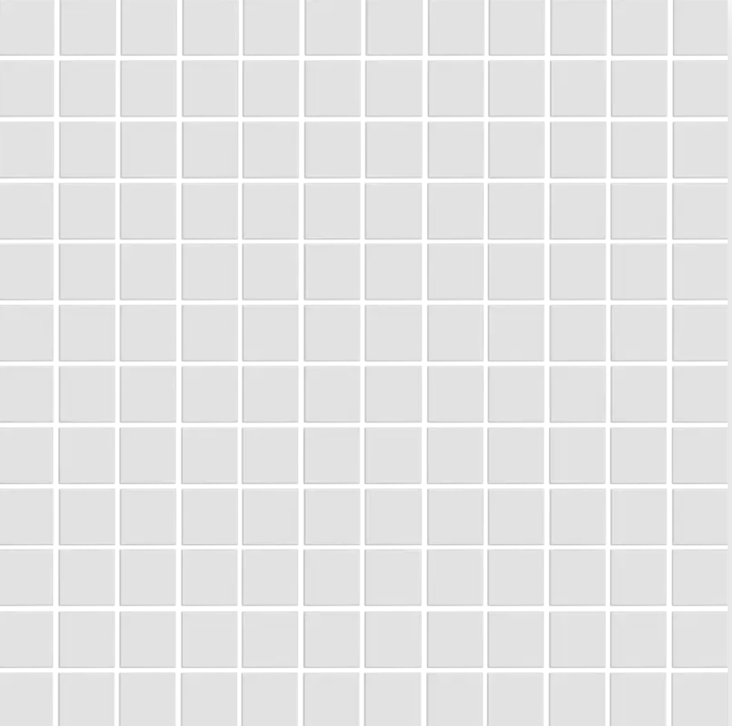 1" White Matte Square Mosaic 12"x12"