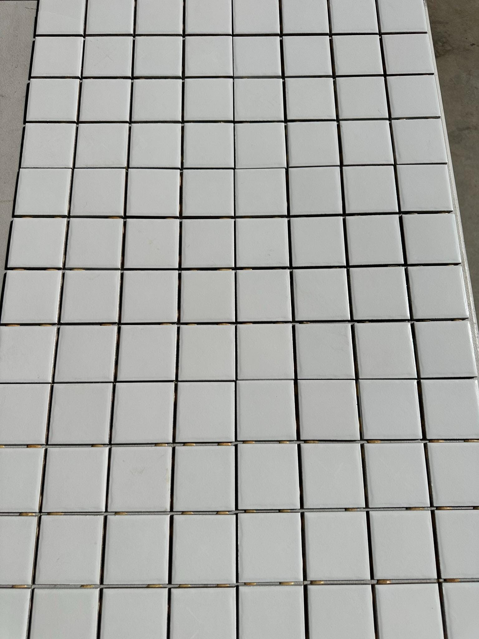 White Glossy Pool Tile Porcelain Mosaic on 12x12 Sheet