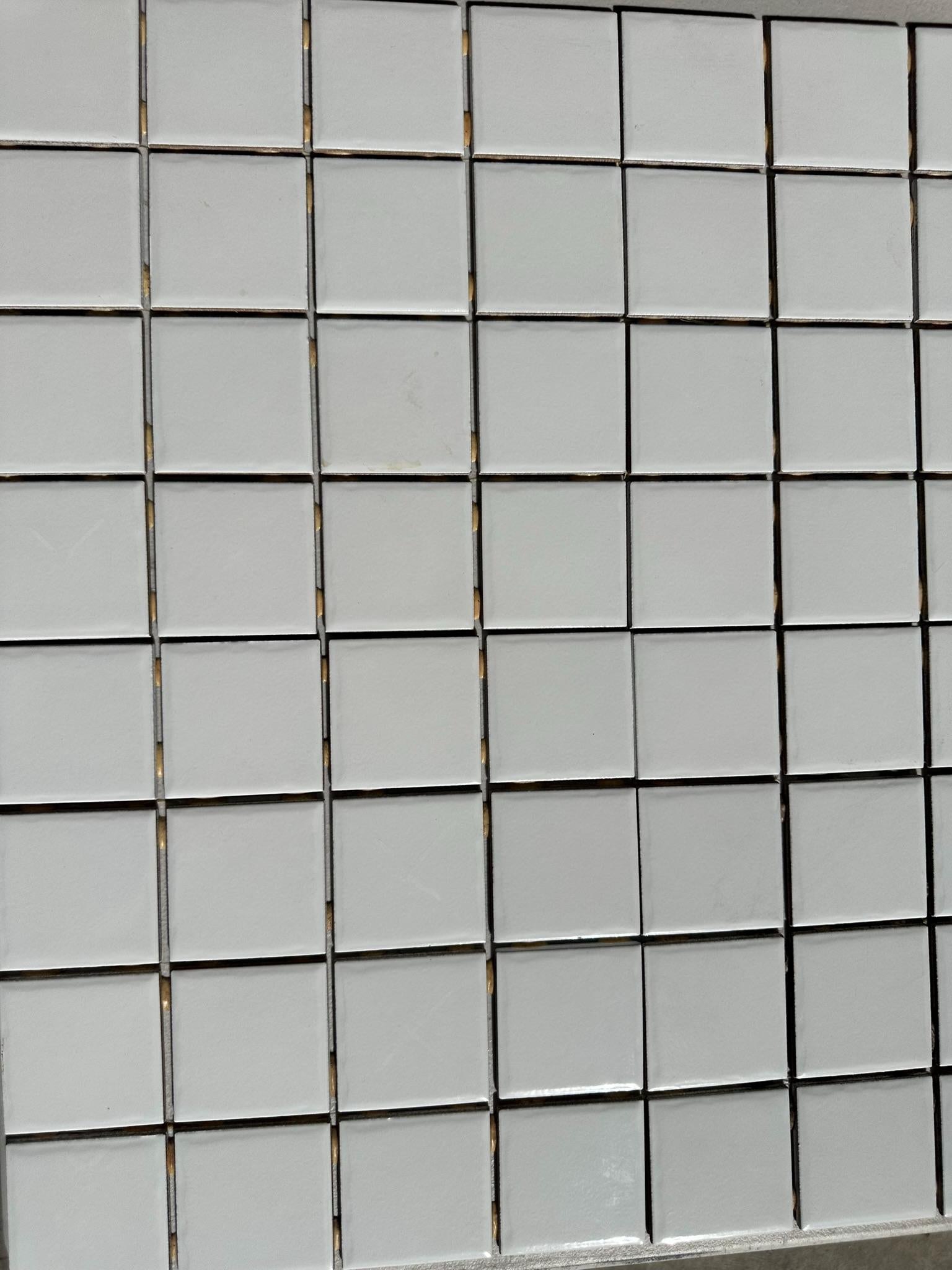 White Glossy Pool Tile Porcelain Mosaic on 12x12 Sheet
