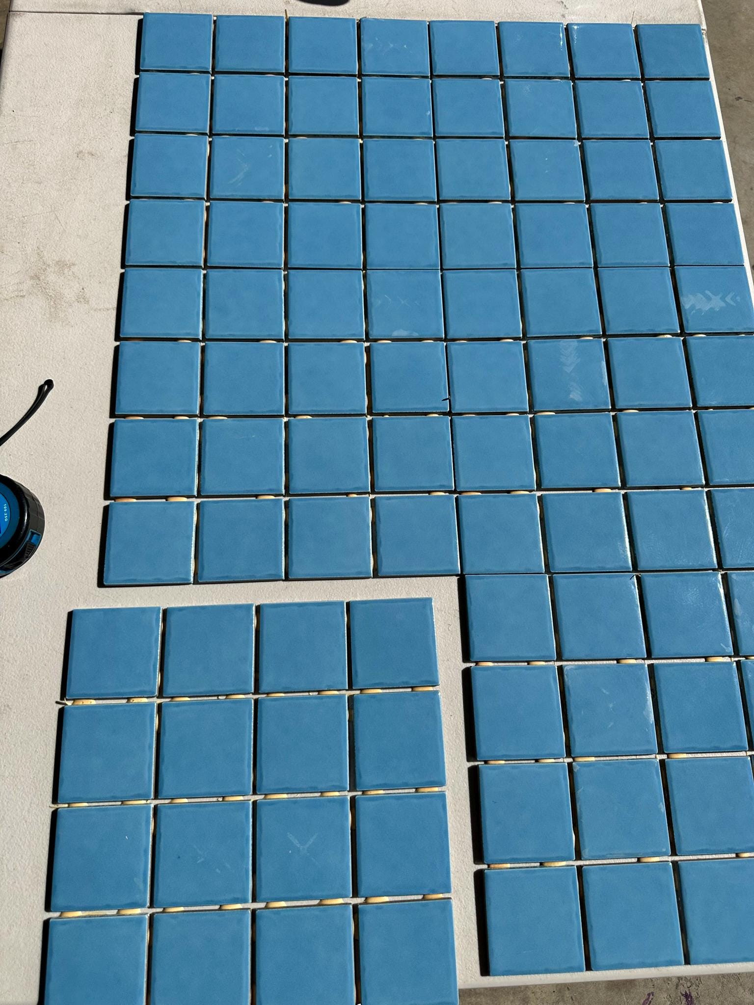 Light Blue Glossy Pool Tile Porcelain Mosaic on 12x12 Sheet