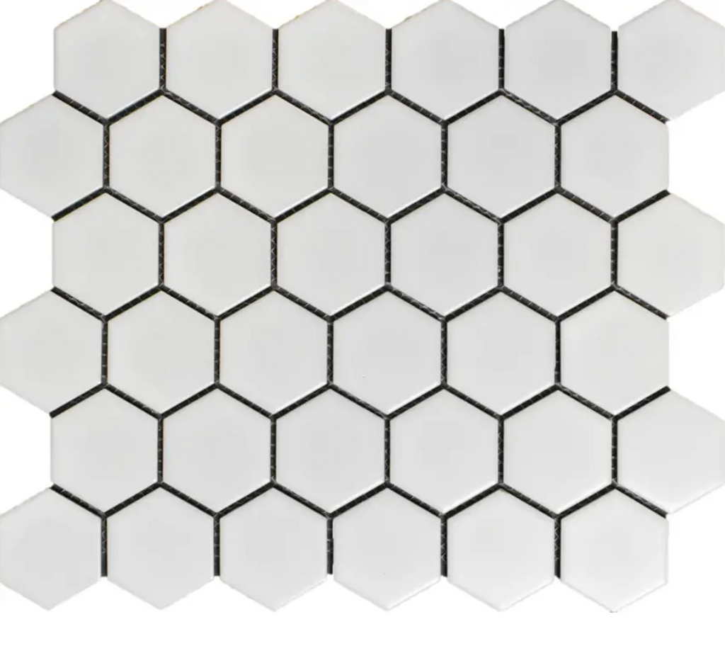 2" White Hex Matte 12"x12"