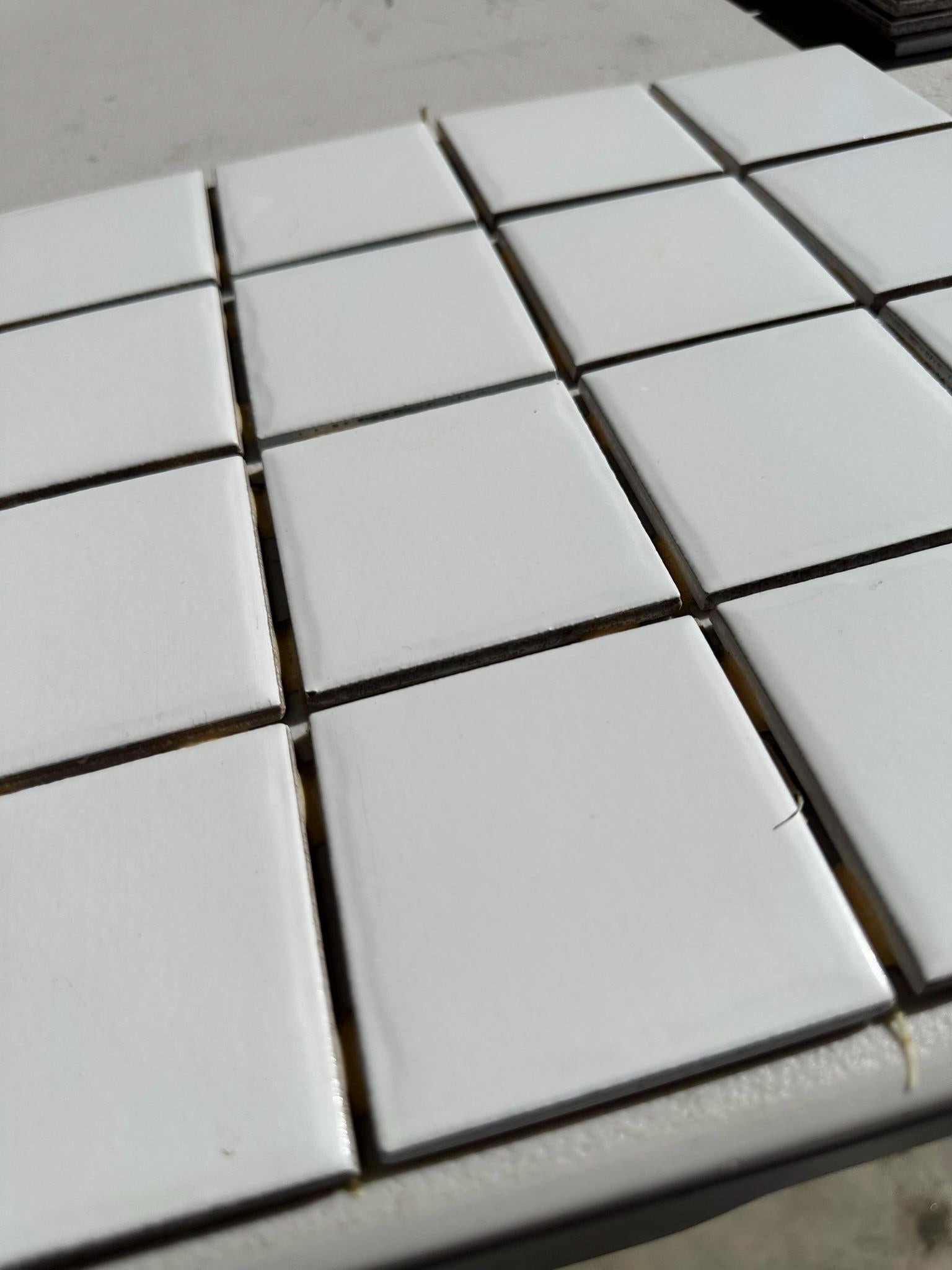 White Glossy Pool Tile Porcelain Mosaic on 12x12 Sheet