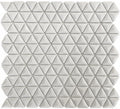 3D White Triangle Matte and Glossy Mixed Mosaic Glass