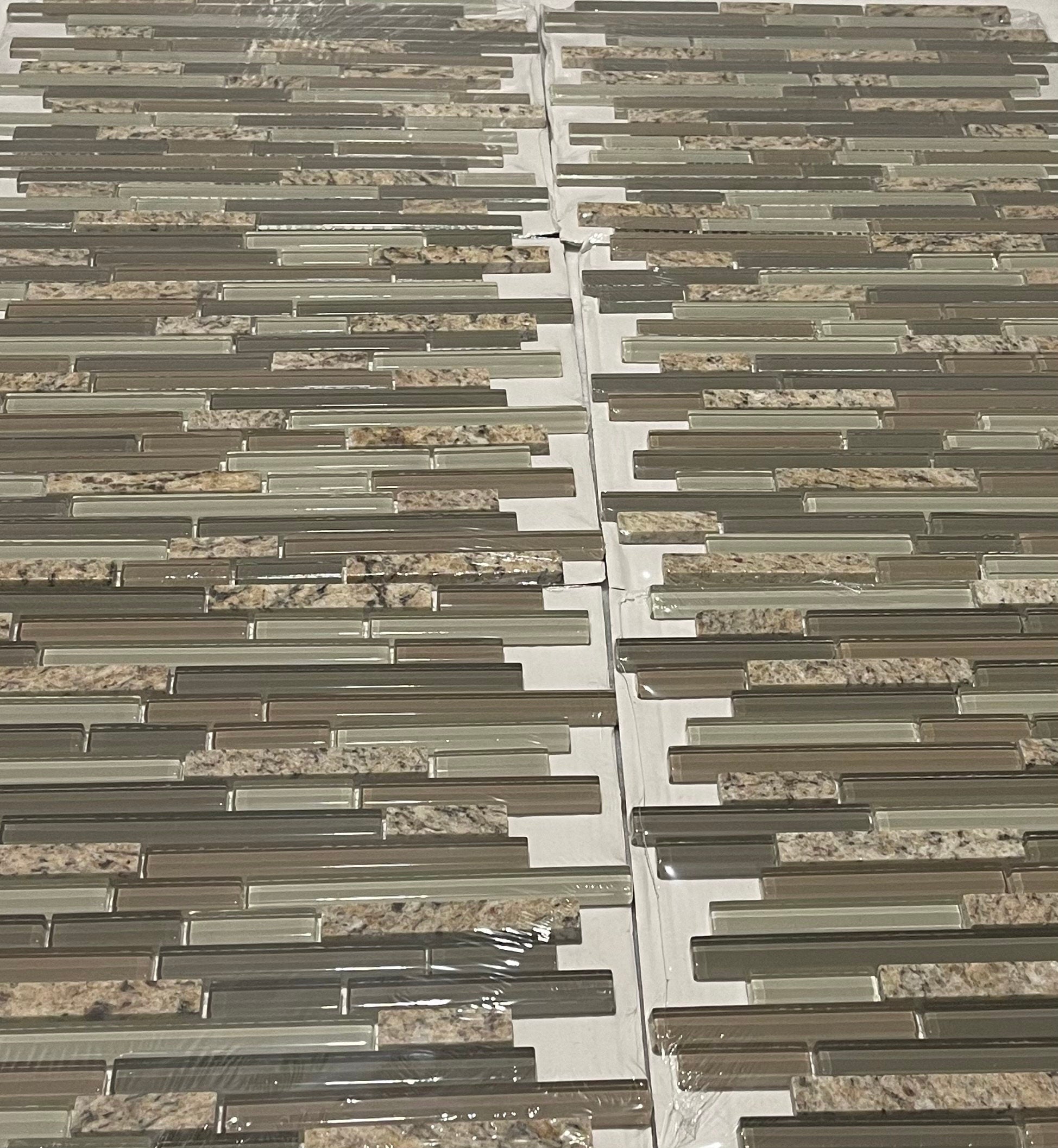 Desert Gold Granite Stone & Glass Mix Mosaic