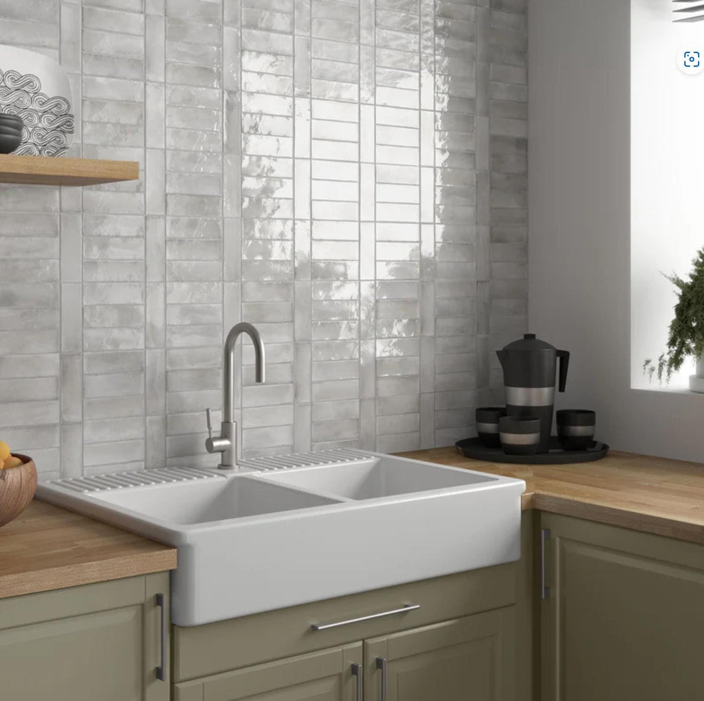 Porcelain Subway Tile Gray Glossy or Matte (Spain) 2x6 Floor or Wall