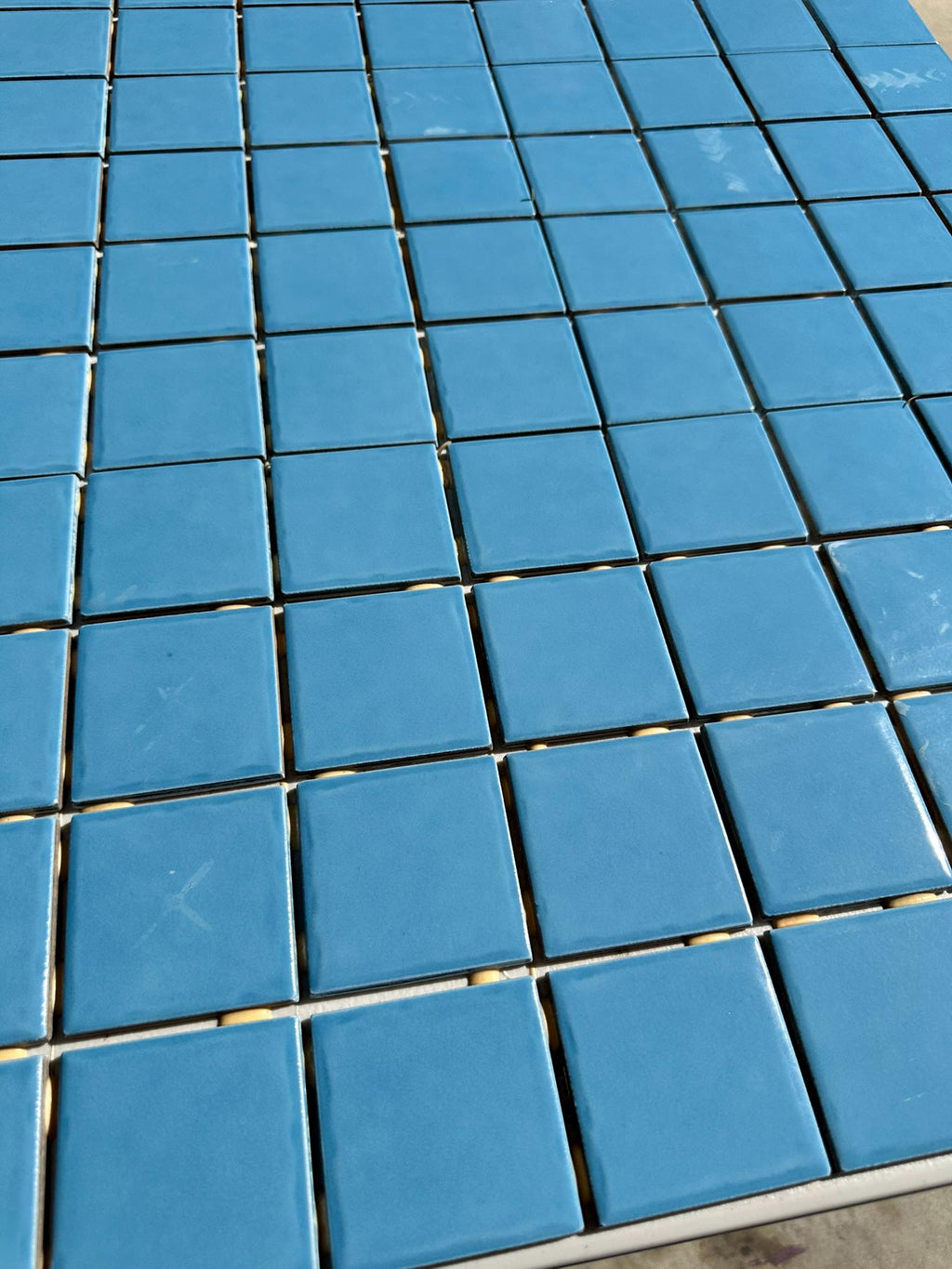 Light Blue Glossy Pool Tile Porcelain Mosaic on 12x12 Sheet