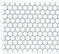 1” hex White Matte Porcelain Mosaic Meshed in 12”x10” sheet