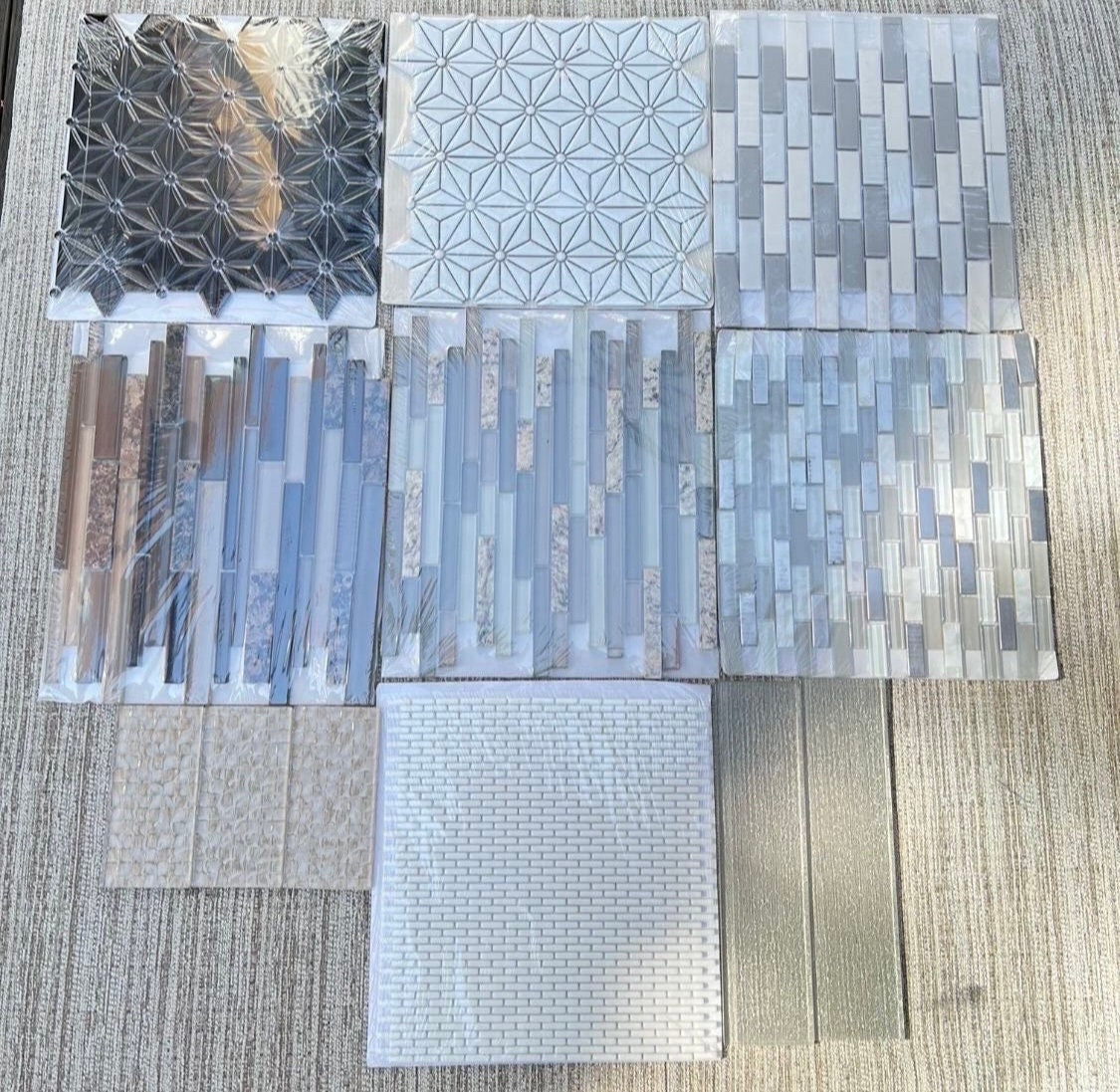 Grid Textured Glass Tiles