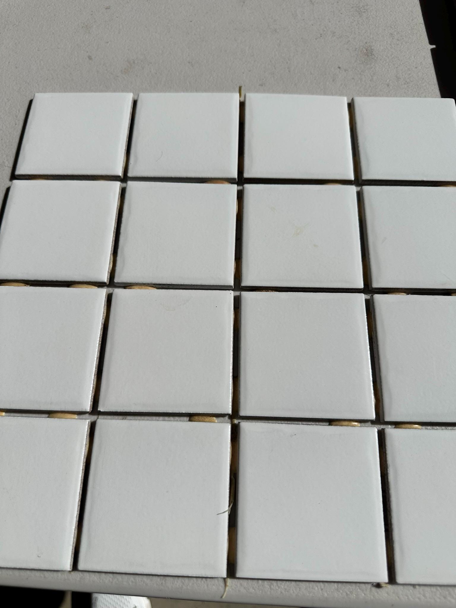 White Glossy Pool Tile Porcelain Mosaic on 12x12 Sheet