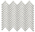 Antique White Glossy Herringbones Mosaic 12"x12"