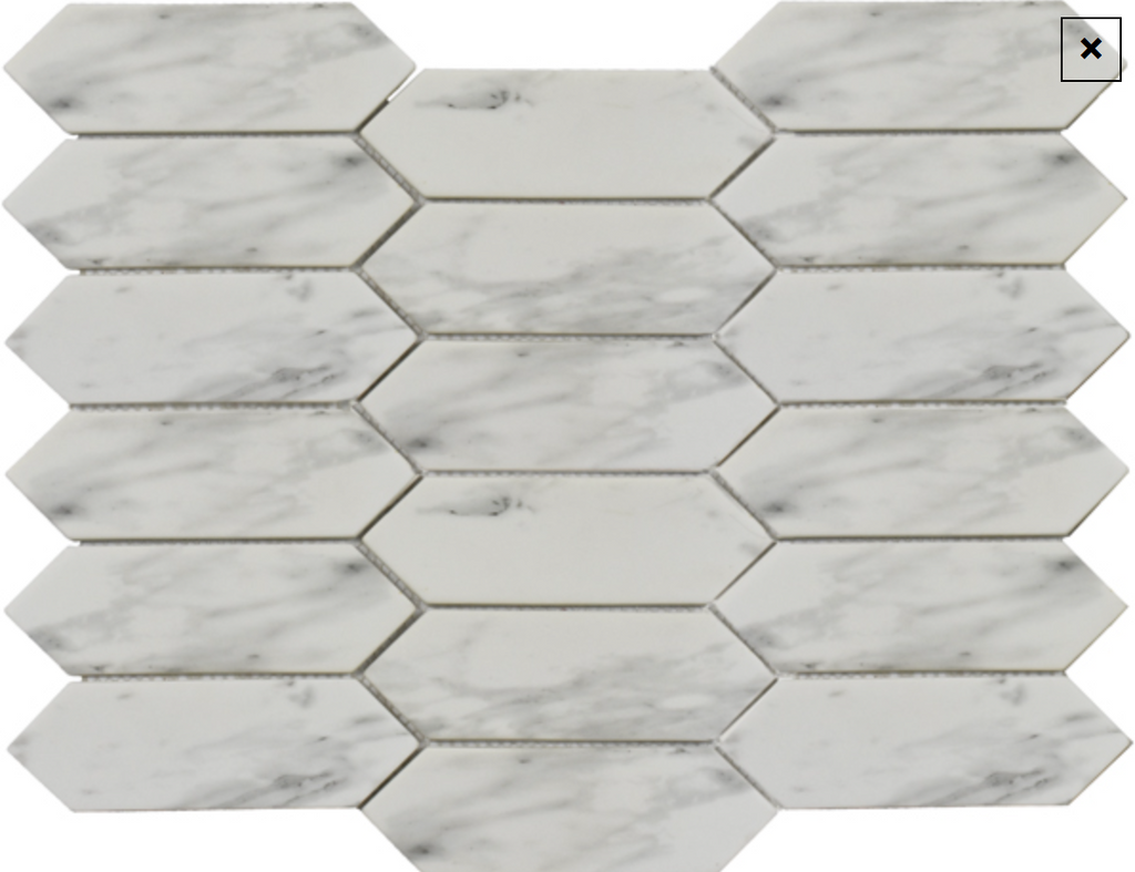 Rock White Statuary Picket Mosaic