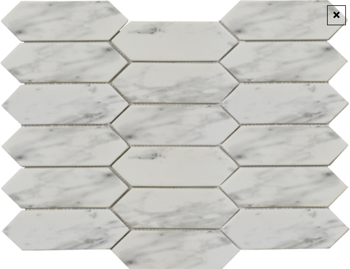 Rock White Statuary Picket Mosaic