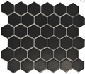 2" Black Hex Matte 12"x12"
