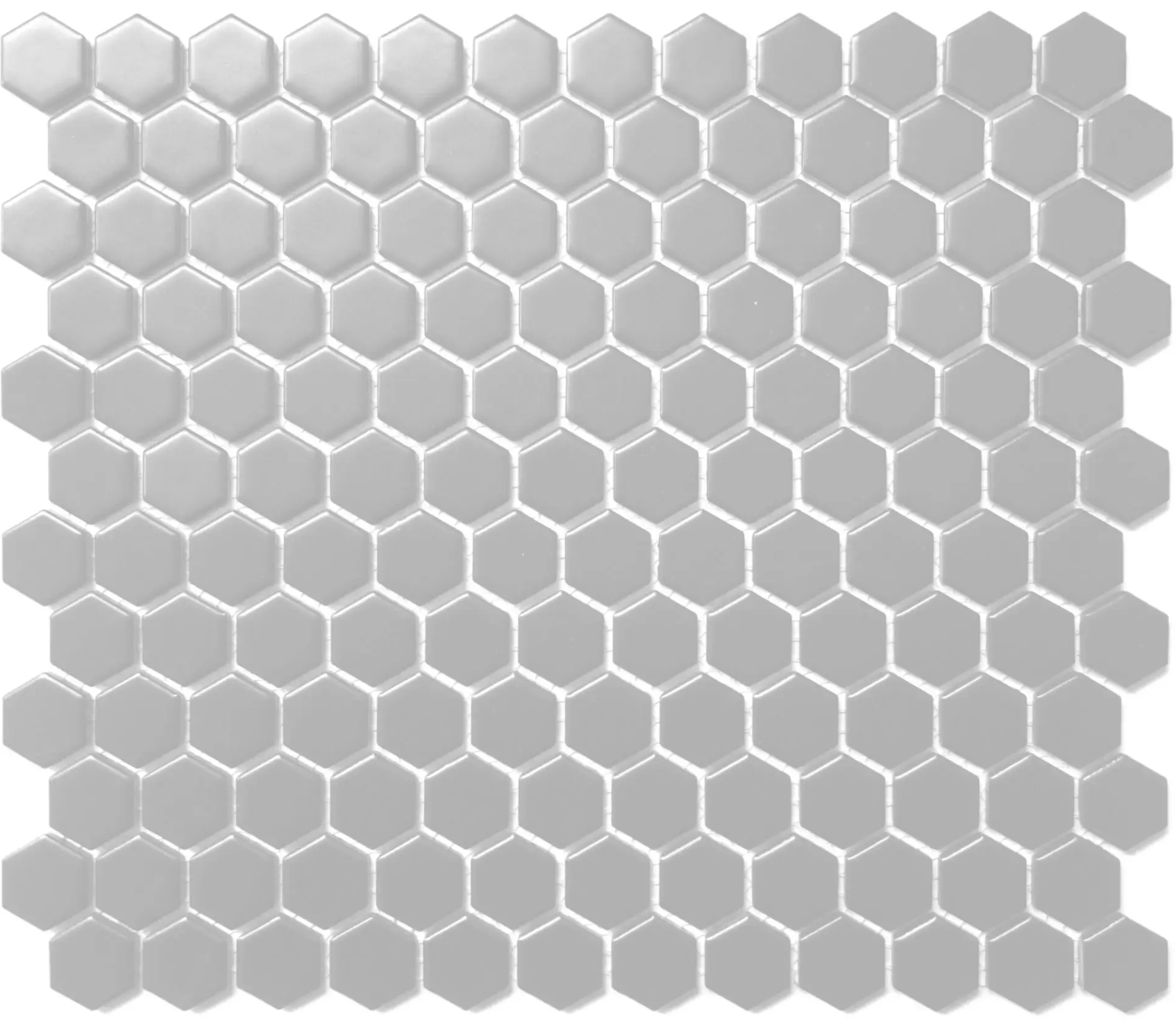 1" Grey Hex Matte Mosaic