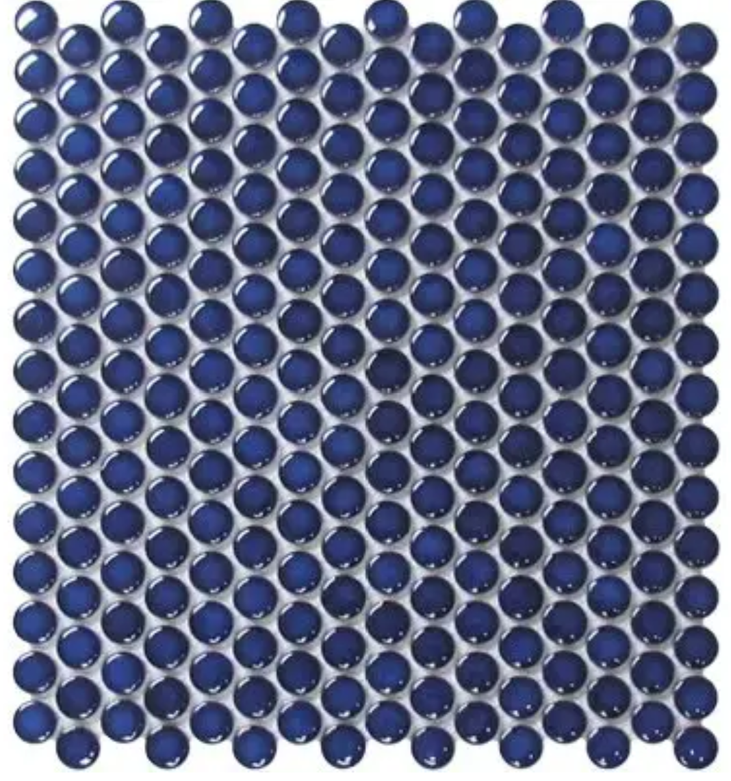 Blue Penny Round Glossy Mosaic 12"x12"