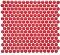 Red Penny Round Glossy Mosaic 12"x12"