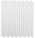 White Matte Penny Round Mosaic 12"x12"