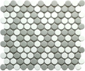 Gray & White Matte Penny Round Mosaic 9"x10"