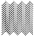 White Glossy Herringbone Mosaic 12"x12"