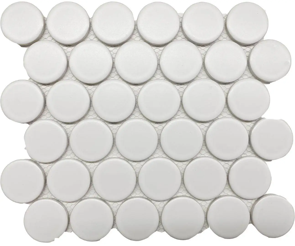 White Matte Large Penny Round 2"