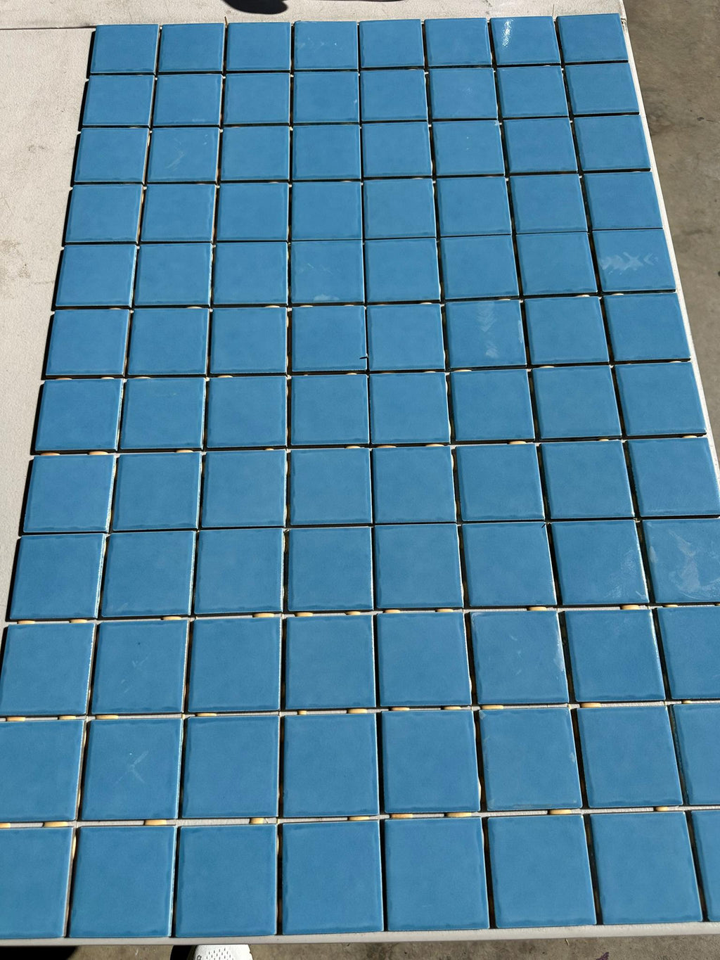 Light Blue Glossy Pool Tile Porcelain Mosaic on 12x12 Sheet