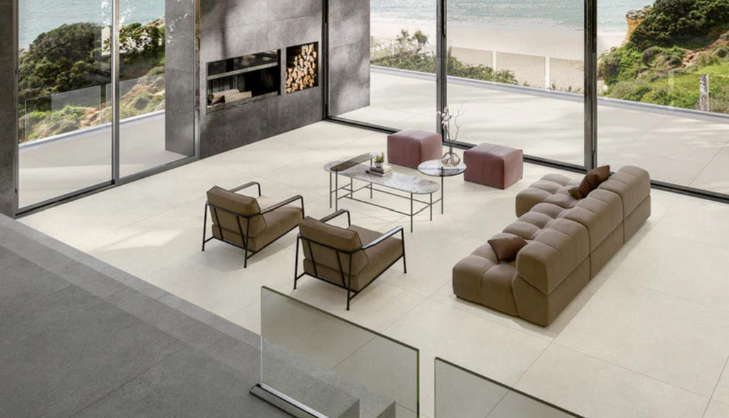 48x48 Cementi- Blanco Large Format Matte Finish Porcelain Tile