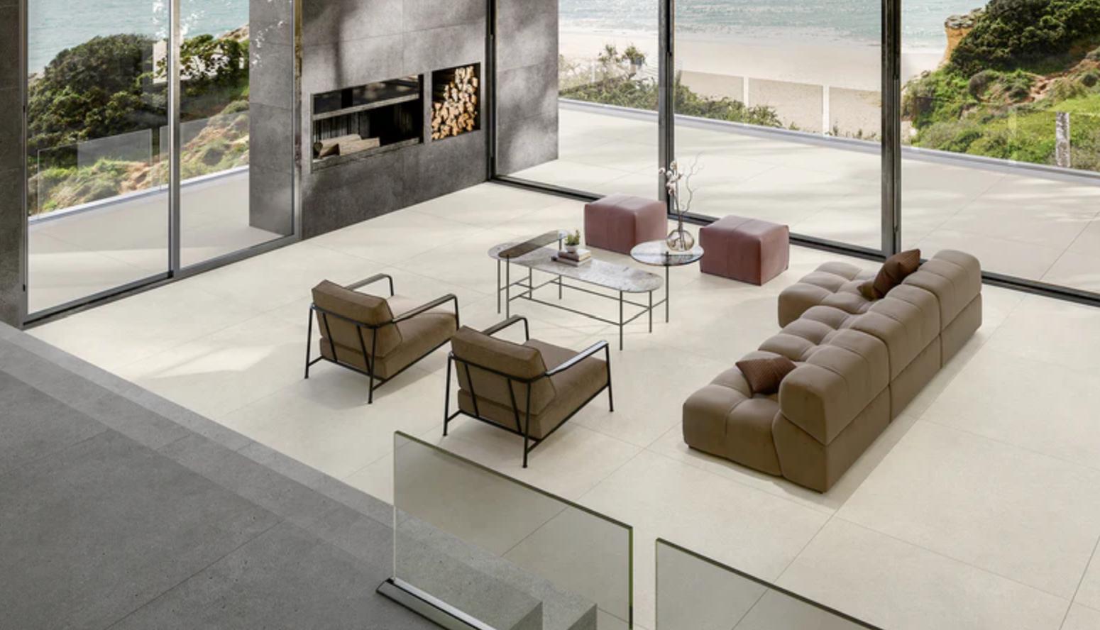 48x48 Cementi- Blanco Large Format Matte Finish Porcelain Tile