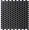 Black Penny Round Matte Mosaic 12"x12"