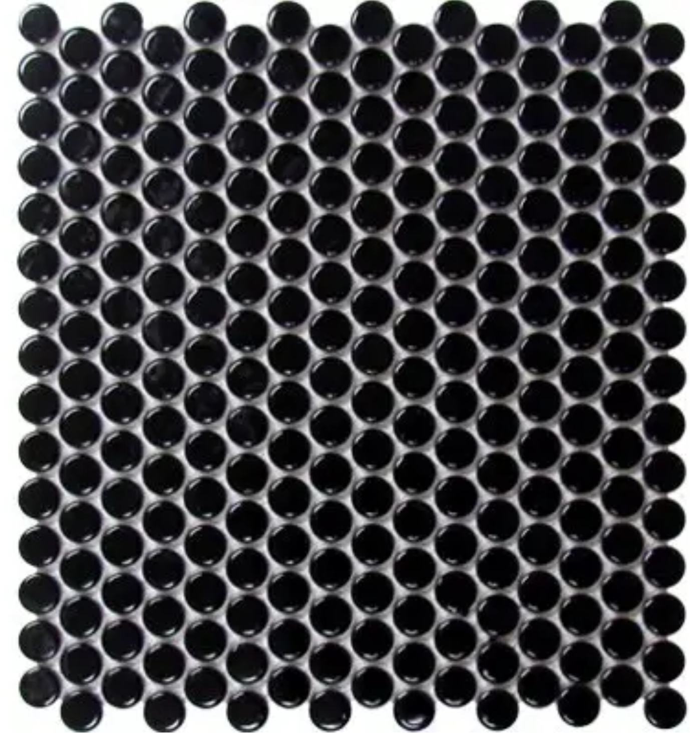 Black Penny Round Matte Mosaic 12"x12"