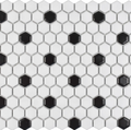 1" Black & White Mix Mosaic 12"x12"