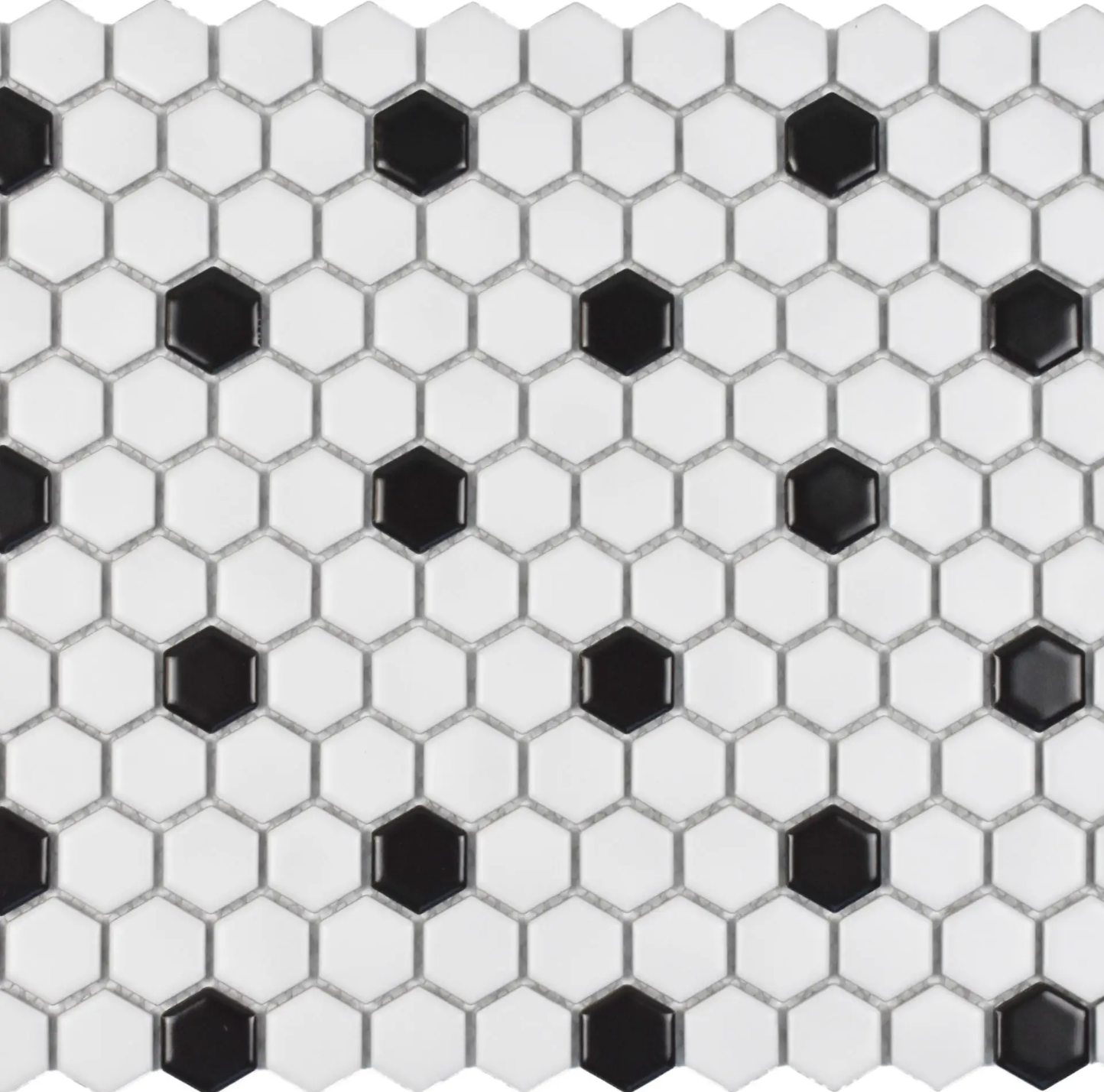 1" Black & White Mix Mosaic 12"x12"