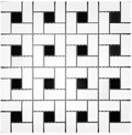 Black & White Matte Pinwheel Mosaic 12"x12"