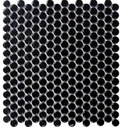 Black Penny Round Glossy Mosaic 12"x12"