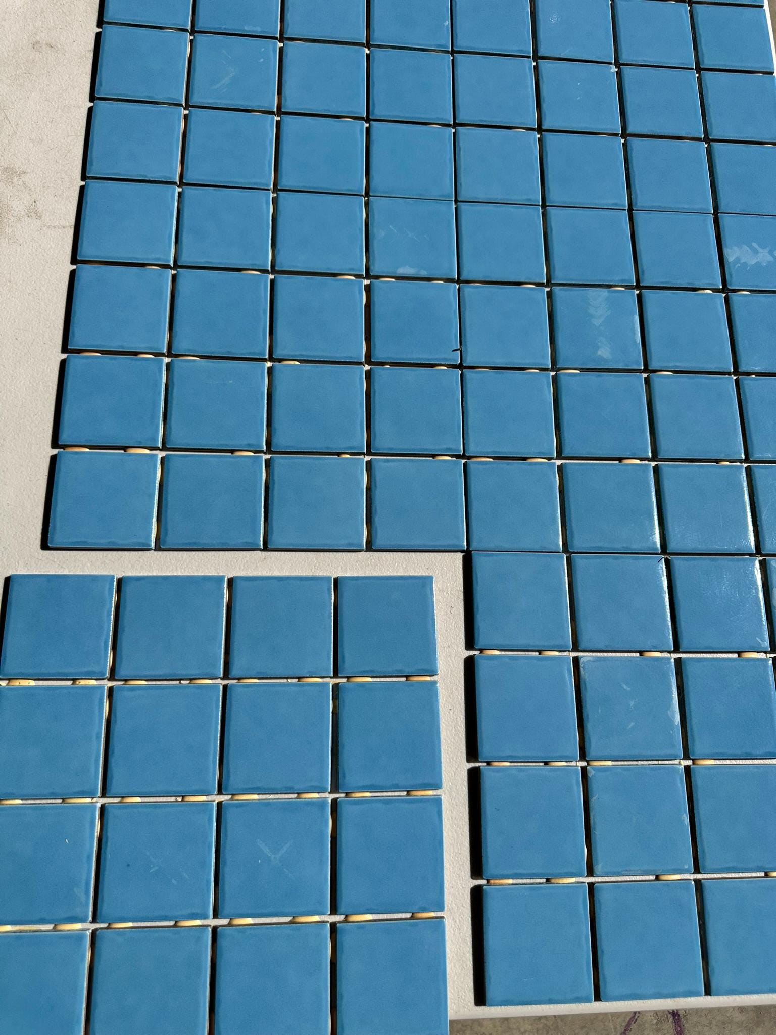 Light Blue Glossy Pool Tile Porcelain Mosaic on 12x12 Sheet
