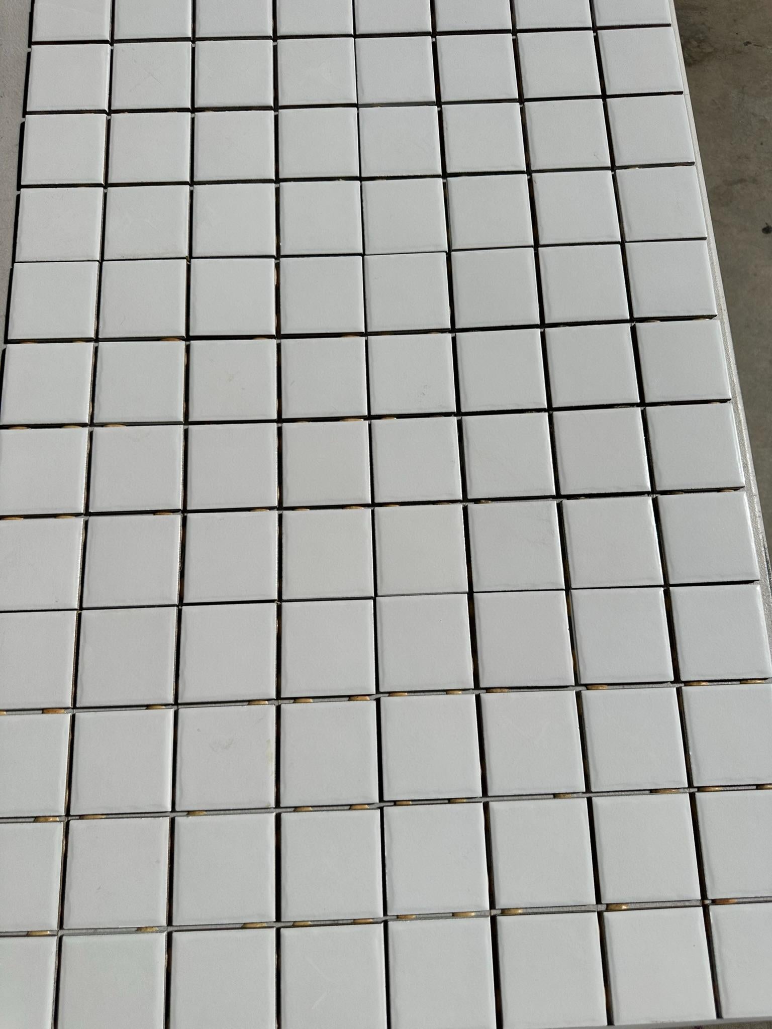 White Glossy Pool Tile Porcelain Mosaic on 12x12 Sheet