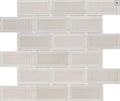 Tender Grey Brick Bevel 2x4 Wall Tile Mosaic Glossy on a 12"x12" Sheet