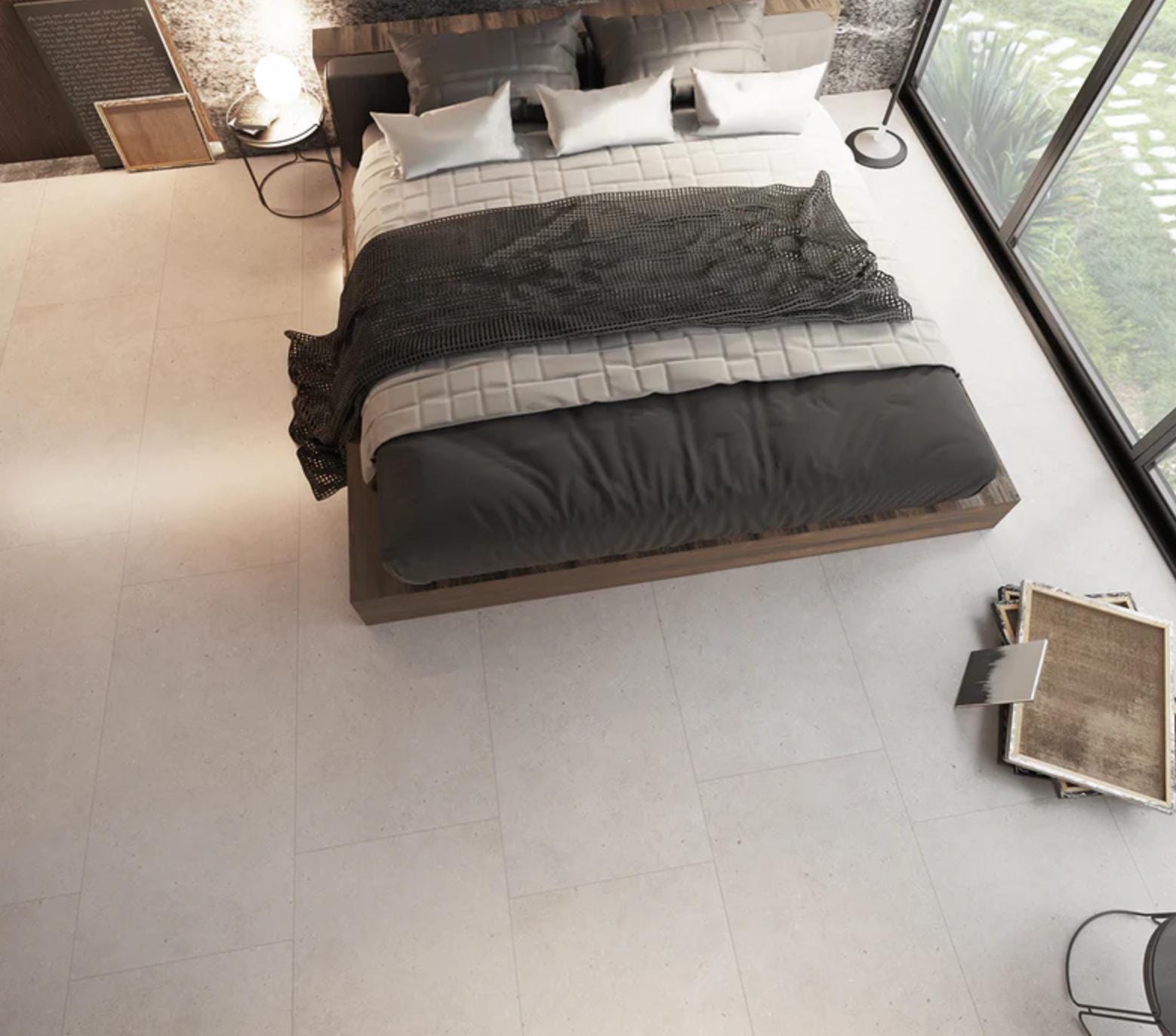 48x48 Cementi- Blanco Large Format Matte Finish Porcelain Tile