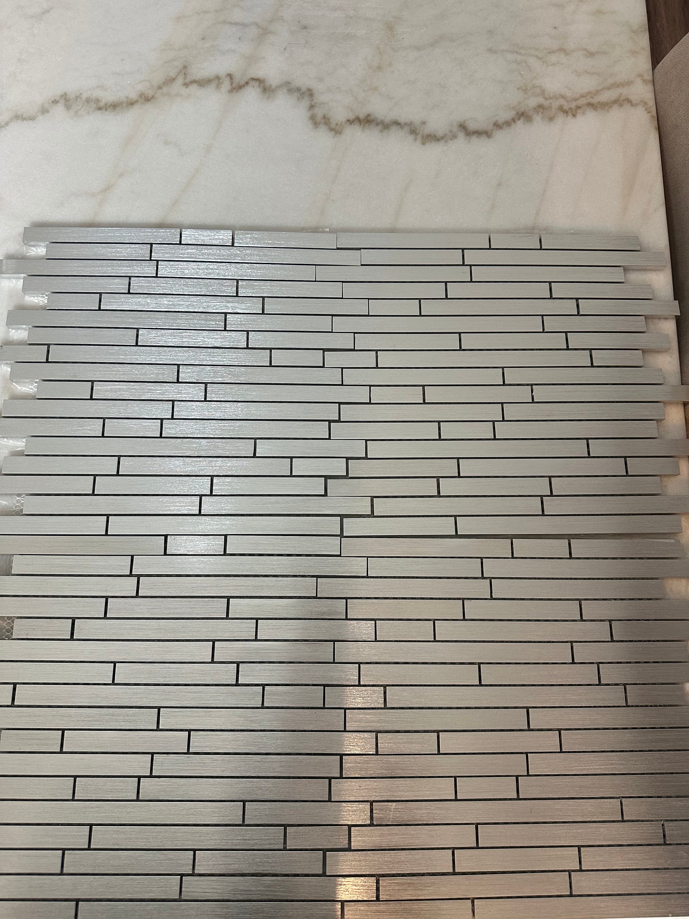 Aluminum Metal Mosaic Tile 12x14 brushed