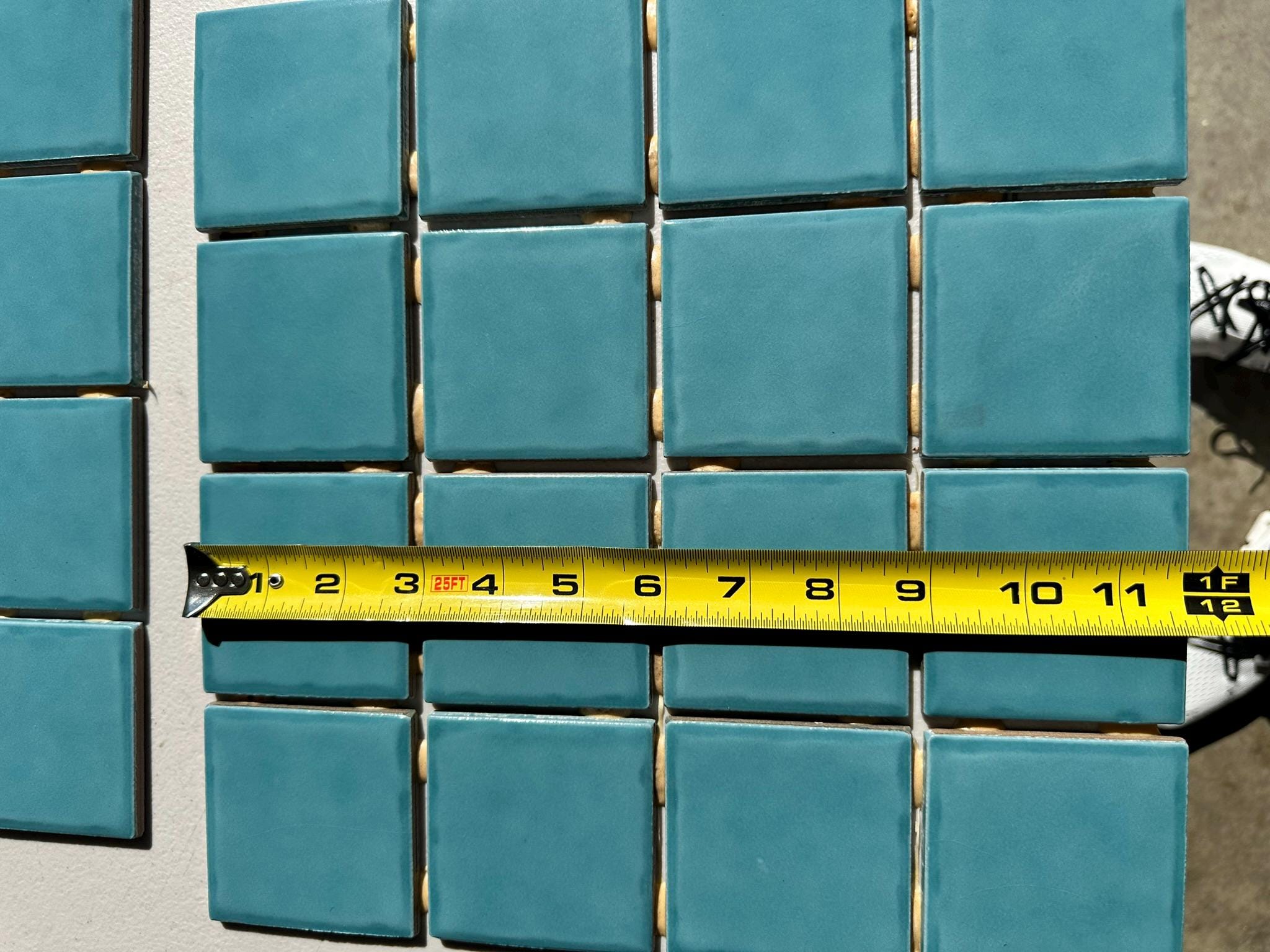Teal Blue Glossy Pool Tile Porcelain Mosaic on 12x12 Sheet
