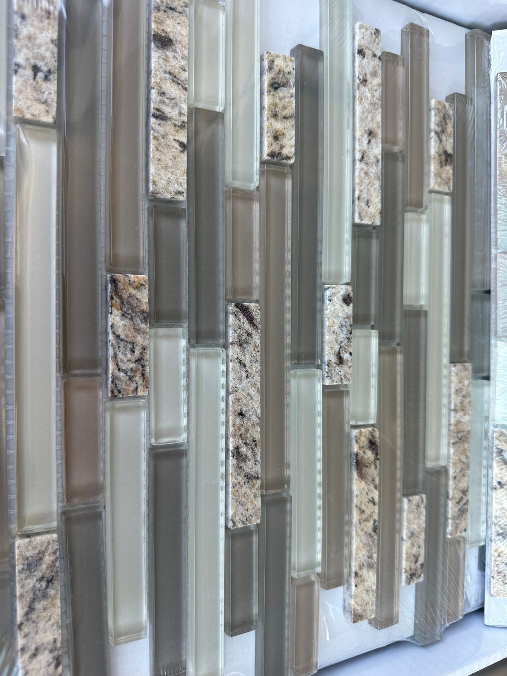 Desert Gold Granite Stone & Glass Mix Mosaic