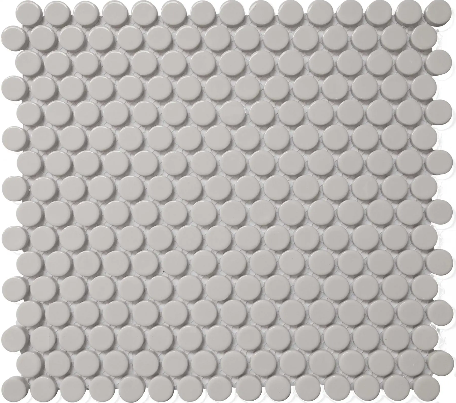 Gray Glossy Penny Round Mosaic 12"x12"