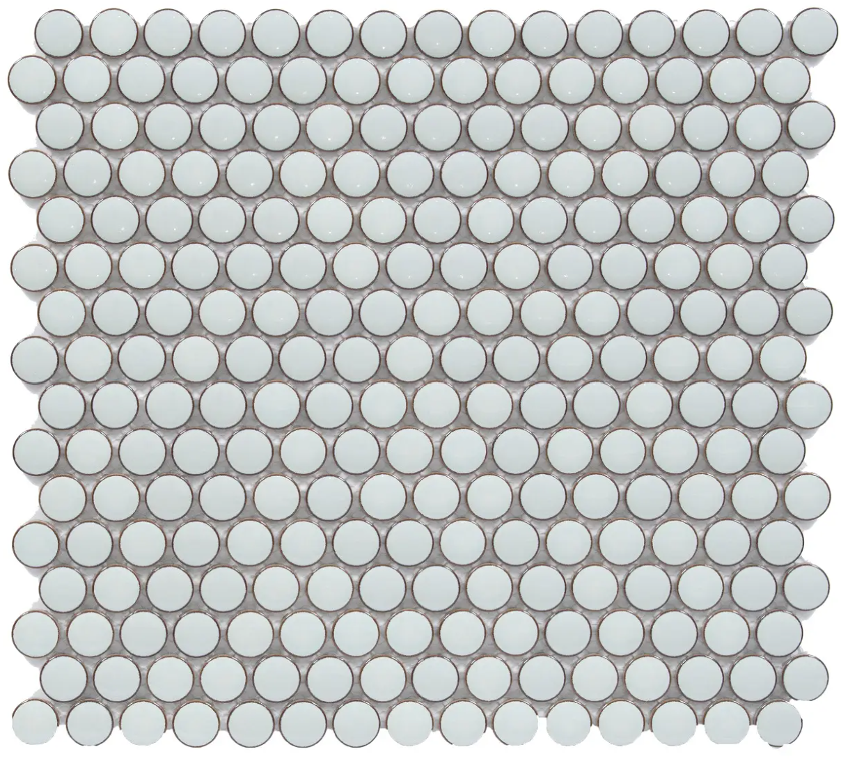 Mint Green Glossy Penny Round Mosaic 12"x12"