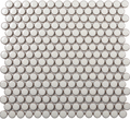 Pearl White Glossy Penny Round Mosaic 12"x12"