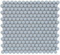 Sky Blue Glossy Penny Round Mosaic 12"x12"